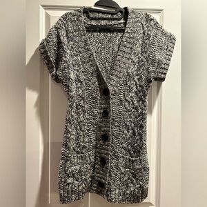 Express Charcoal Knit Vest Sweater Cardigan Sz XS